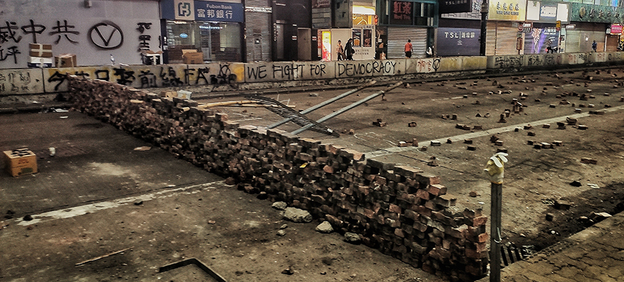 Hongkong-protesten, foto van de campus